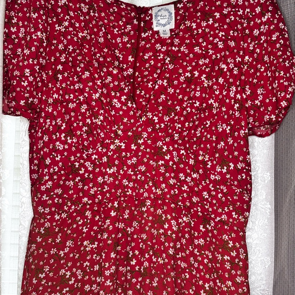 Blue Rain Crimson Floral‎ Jumpsuit